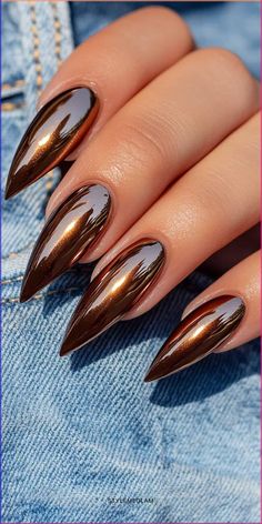 Multicolor  Collar  Plastic Animal Pattern Stickers Embellished   Beauty Tools Fall Mustard Nails, Fall Nail Acrylic Ideas, Fun Fall Nails Acrylic, Fall Fingernail Designs Autumn, Fall Copper Nails, Fall Nail Designs Stiletto, Copper Fall Nails, Fall Long Nails Ideas, Sultry Nails