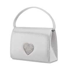 This flap bag with heart ornament holds all of your essentials for a special night out! Features: Pocket, EmbellishedClosure Type: Magnetic SnapPockets: 1 Inside Slip PocketMetal Color: Silver ToneMeasurements: 7 Width/Inches, 5.5 Height/Inches, 2.5 Depth/InchesHandle Drop Length: 4 InchesMax Strap Drop Length: 18 InchesBase Material: 100% PolyesterFabric Description: SatinLining Material: SyntheticCare: Spot CleanCountry of Origin: Imported Valentine's Day Evening Crossbody Shoulder Bag, Valentine's Day Evening Crossbody Bag, Valentine's Day Party Crossbody Shoulder Bag, Valentine's Day Evening Shoulder Bag, Luxury Evening Shoulder Bag For Valentine's Day, Luxury Shoulder Bag For Valentine's Day Evening, Luxury Valentine's Day Evening Shoulder Bag, Heart-shaped Formal Bag For Valentine's Day, Heart-shaped Evening Shoulder Bag For Valentine's Day