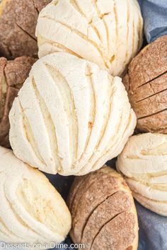 several different types of pastries sitting on top of each other