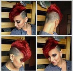 Edgy Short Hair, Long Pixie, Sassy Hair, Funky Hairstyles, Edgy Hair, Penteado Cabelo Curto, Short Hair Haircuts, Short Hair Styles Pixie, Shaved Hair