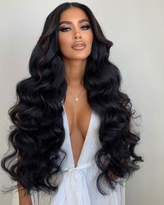 Long Black Hair, Long Wigs, Lace Front Wig, Bride Hairstyles, Long Black, Human Hair Extensions