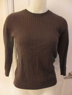 WOMENS MICHAEL KORS BROWN SWEATER SIZE M  LONG-SLEEVE MATERIALS: 80% COTTON, 20% NYLON MEASUREMENTS: SHOULDER: 13" ARMPIT TO ARMPIT: 16" SLEEVE: 18" WAIST: 15.5" LENGTH: 22" IN EXCELLENT CONDITION.fergie-6 Get Images that Make Supersized Seem Small. Attention Sellers - Get Templates Image Hosting, Scheduling at Auctiva.com. Track Page Views With Auctiva's FREE Counter Brown Cable Knit Crew Neck Top, Fitted Brown Cable Knit Sweater, Fitted Brown Crew Neck Sweater, Brown Sweater, Sweater Sizes, Men Sweater, Michael Kors, Track, Long Sleeve