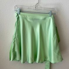 This Asos Seafoam Green Silk Wrap Skirt Is Sooo Cute But Wa A Just A Tad Bit Big On Me. Never Worn. Perfect Condition Green Skort For Spring Vacation, Stretch Solid Wrap Skirt For Spring, Spring Stretch Wrap Skirt, Stretch Wrap Skirt For Spring, Green Lined Skort For Spring, Spring Party Green Wrap Skirt, Green Vacation Skort With Lined Skirt, Flowy Green Skort With Short Length, Green Lined Skort For Vacation