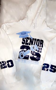 NEW Senior 2025 Hoodie, Class Of 2025 Hoodie, Senior Gift for Graduation,  There is a standard10 business-day processing window on all orders before they are shipped (Weekends NOT included). 100% Cotton, Tear-away label Accommodates both our male/female and is amazingly comfortable, soft, and loose-fitting Grad Wear Hoodies, Senior Hoodies Design Ideas 2025, Grad Hoodies Design, Senior Hoodie Ideas, Graduation Hoodie Design, Grad Hoodies, Senior Sweatshirts Ideas, Senior Merch, Graduation Hoodies