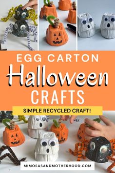 egg carton halloween crafts for kids to make