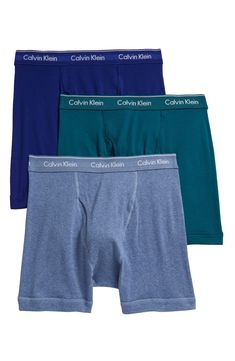 Cut from soft, breathable cotton, these staple boxer briefs feature a comfortable fit and a branded elastic waistband. Style Name:Calvin Klein 3-Pack Boxer Briefs. Style Number: 5893389. Available in stores. Calvin Klein Cotton Boxer Briefs Multi-pack, Calvin Klein Cotton Multipack Boxer Briefs, Casual Calvin Klein Boxer Briefs For Loungewear, Calvin Klein Casual Boxer Briefs For Loungewear, Calvin Klein Cotton Boxer Briefs For Loungewear, Casual Calvin Klein Cotton Boxer Briefs, Calvin Klein Casual Cotton Boxer Briefs, Calvin Klein Casual Boxer Briefs, Calvin Klein Cotton Boxer Briefs For Sports