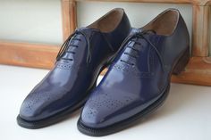 Handmade Premium Quality Leather Navy Blue Colour Oxford Wing Tip Brogue Men Shoes ❤ Upper Material👉 Genuine Calf Leather ❤ Inner Linings👉 Soft Leather ❤ Style👉 Oxford Wing Tip Brogue Men Shoes ❤ Colour👉 navy Blue ❤ Sole👉 Leather ❤ Gender👉 Male ❤ Heel👉 Leather ❤ Totally Hand stitched 👍 Manufacturing Time 12 to 14 Business Days Accessories may differ Sometime a little from original picture due to availability Coloured rubber out sole extends durability and longevity of these striking men's dress shoes LOAFER These comfortable slip-on shoes were invented at the turn of the 20th century and are considered offshoots of moccasins. The shaft of the loafer continues down under the length of the foot and is sealed on top with a vamp insert. Loafers also feature an out sole and a heel. CALF Navy Blue Colour, Brogues Men, Custom Design Shoes, Leather Boot Shoes, Leather Style, Goodyear Welt, Mens Oxfords, Navy Blue Color, Blue Colour