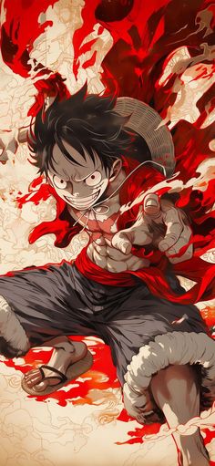 an anime character with black hair and red eyes is in the air, surrounded by flames