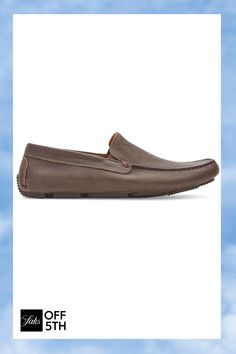 Rhyder Leather Loafers Leather Sole Driving Slip-ons, Swift Leather Loafers With Textured Sole And Round Toe, Casual Slip-on Loafers Made Of Swift Leather, Casual Slip-on Loafers In Swift Leather, Casual Almond Toe Swift Leather Loafers, Casual Swift Leather Loafers With Leather Sole, Spring Leather Driving Loafers, Leather Moccasins With Textured Sole For Spring, Spring Leather Moccasins With Textured Sole