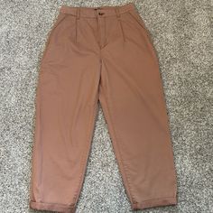 Beautiful But Tight For Me. Trendy Tapered Bottoms For Spring, Brown Tapered Leg Chinos For Spring, Brown Cropped Leg Bottoms For Spring, Brown Cropped Leg Pants For Spring, Brown Tapered Leg Pants For Spring, Spring Brown Tapered Leg Pants, Tapered High Waist Pants For Spring, Gingham Jacket, Green Joggers