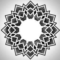 a black and white drawing of a circular design with an empty space in the middle