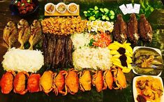 a table topped with lots of different types of food