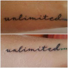 two different tattoos with the words unlimted and an unimpressed on them