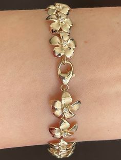 Gold Floral Jewelry, Hibiscus Flower Jewelry