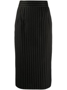 Feeling sexy. Might just wear this black and washed white wool blend pinstriped fitted midi skirt from Dolce & Gabbana later and bring out my femme fatale side. Just a thought. Featuring a high waist, a concealed rear zip fastening and a straight hem. Ponte Skirt, Fitted Midi Skirt, Midi Pencil Skirt, Classic Women, Pencil Skirt Black, Midi Skirt Pencil, Black Midi Skirt, Dolce E Gabbana, Wool Skirts