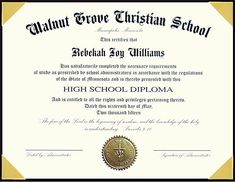 a diploma certificate with an image of a cross on it