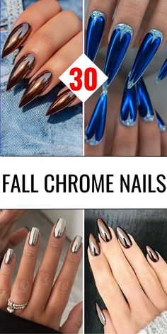 Chrome Nails Colors, Fall Chrome Nails, Chrome Nail Colors, Black Chrome Nails, Chrome Manicure, Acrylic Nail Designs Coffin, Pink Chrome Nails, Lilac Nails