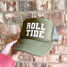 adult sizing; adjustable strap in the back one size fits most! Roll Tide Alabama, College Hats, Ocean Springs Ms, Summer Boats, Summer Boat, Georgia Football, Ocean Springs, Thanksgiving Tee, Alabama Roll Tide