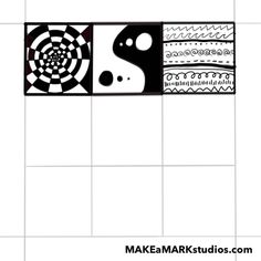 an image of some black and white artwork on a tile wall with the words make mark studios