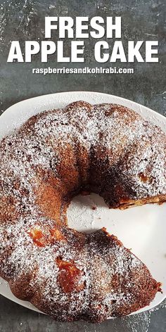 Apple bundt cake on a white plate with a slice missing. Sweetened Condensed Milk Desserts, Milk Dessert, Lemon Bundt Cake