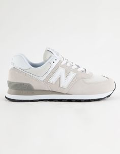 Trendy Shoes New Balance, New Balance Shoes 574 Grey, Everyday Shoes Womens, Grey And White New Balance, New Balance 574 Outfit Women, Cute New Balance Shoes, White New Balance Shoes, New Balance 574 Women, Vb Shoes