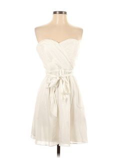 Express Cocktail Dress Size: 4 Ivory Dresses - used. 100% COTTON, Strapless, Short, Strapless | Express Cocktail Dress: Ivory Dresses - Used - Size 4 White Strapless Dress For Spring Bridesmaid, Spring White Strapless Bridesmaid Dress, White Strapless Bridesmaid Dress For Spring, Off White Bridesmaid Dresses For Spring, White Lined Strapless Dress, White Strapless Lined Dress, Ivory Dresses, Casual Dress, Women Handbags