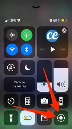 an iphone screen showing the settings and icons for its home screen, with red arrow pointing to