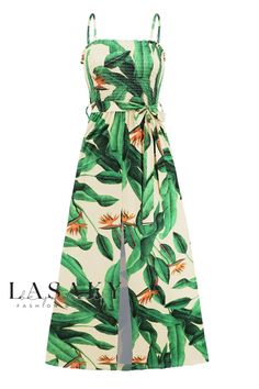 Lasaky - Elegant Bohemian Halter Maxi Dress featuring a Chic High Waist Slit Maxi Pattern, Side Split Maxi Dress, Bohemian Dresses Long, Floral Print Dress Long, Cami Maxi Dress, Sleeveless Outfit, Elegant Maxi Dress, Dress Bohemian, Split Maxi Dress