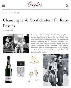 an article about champagne and confiates from the french fashion house orchis