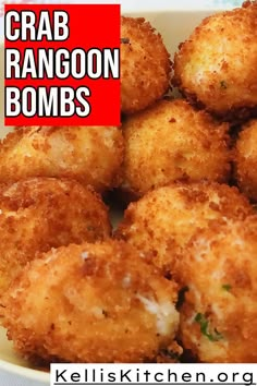 Crab Rangoon Bombs via @KitchenKelli Crab Dishes, Food Bars, Chinese Cooking Recipes, Homemade Meals, Appetizers Easy Finger Food