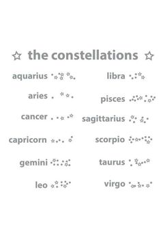 the constellations are written in different languages