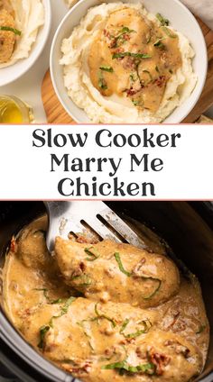 slow cooker mary me chicken with mashed potatoes