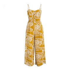 Women's Sleeveless Casual Jumpsuit With Print – zorket Trendy Strapless Jumpsuit With Pockets For Summer, Yellow Summer Overalls With Pockets, Casual Strapless Jumpsuit With Pockets For Summer, Sleeveless Summer Vacation Overalls, Sleeveless Jumpsuit With Buttons For Day Out, Sleeveless Casual Jumpsuits And Rompers With Buttons, Casual Sleeveless Jumpsuits And Rompers With Buttons, Spring Vacation Jumpsuits And Rompers With Buttons, Trendy Summer Jumpsuits And Rompers With Buttons