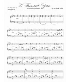 sheet music for piano with the words, i thousand years