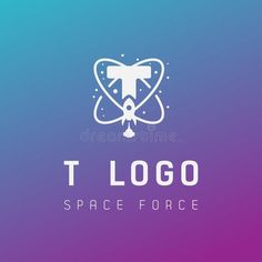 the logo for space force with an image of a rocket and stars on it royalty illustration