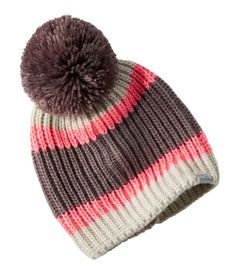 This women's winter hat is a cozy warm choice for all your cold winter adventures. The oversized pom adds a fun touch. 100% polyester. Handwash, dry flat. Oversized chunky knit pom. Imported. | Women's Boundless Big Pom Hat, Synthetic Women's Headwear, Winter Hats Beanie, Winter Adventure, Winter Hats For Women, Pom Pom Hat, Winter Hat, Ll Bean, L L Bean, Cold Winter