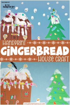 the gingerbread house craft is made with construction paper