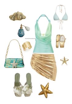 #holidayoutfits #outfits #aesthetic #partyoutfits #fashion #clothes #goingoutoutfits Mermaid Theme Outfit, Mermaid Outfit Ideas, Mermaid Inspired Outfits, Mermaid Party Outfit, Resort Vacation Outfits, Coastal Party, Vacation Fits, Classy Halloween Costumes