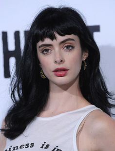 Baby Pony, Krysten Ritter, Baby Bangs, Short Bangs, Super Hair, Heart Face Shape, Long Black Hair, Hair Black