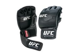 an image of a pair of black boxing gloves on white background with the words upc printed on it