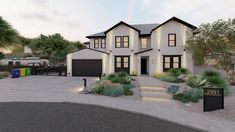 an artist's rendering of a house with landscaping