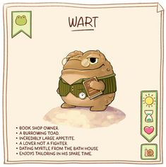 an image of a cartoon character with the words wart on it's back