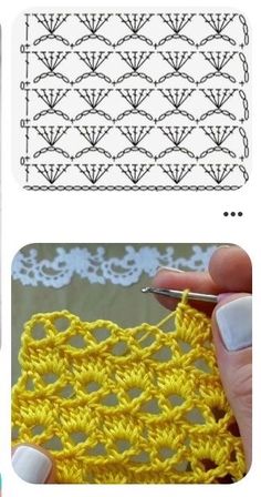 the crochet pattern is being worked on