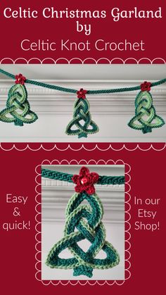 the instructions to crochet celtic christmas garland