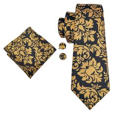 FEATURES Beautiful Eye-Catching Design High-Density Durable Fabric Perfect for Daily Dress, Business, Office, Meeting, Birthday, Wedding, Engagement, Ball Party and More Occasion. Comes in protective and simple packing, easy to wrap and ready to gift WHAT YOU GET Matching Necktie Matching Cufflinks Matching Pocket Square SPECIFICATIONS Material: 100% Jacquard Woven Silk Density of 1200 stitches Designer: Italian Necktie Size: 59.06''(150cm) in length and 3.35''(8.5cm) in width Handkerchief Size: Gold Tie For Father's Day Gift, Gold Tie Gift For Father's Day, Elegant Gold Rectangular Suit And Tie Accessories, Gold Suit And Tie Accessories For Father's Day, Prom Gift, Dress Business, Ball Party, Business Party, Office Meeting