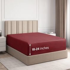 an image of a bed with measurements on it