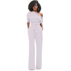 Fitted One-shoulder Jumpsuit For Spring, Formal Off-shoulder Jumpsuits And Rompers, Chic Off-shoulder Jumpsuit, Elegant Fitted Off-shoulder Jumpsuits And Rompers, Chic Off-shoulder Solid Jumpsuit, Chic Off-shoulder Solid Jumpsuits And Rompers, Chic Solid Color Off-shoulder Jumpsuit, Fitted One-shoulder Jumpsuits And Rompers, Chic Strapless Jumpsuit For Spring Formal