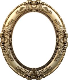 an ornate gold frame on a white background