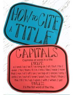 two magnets that say how to cite a title and capitalize it in a line