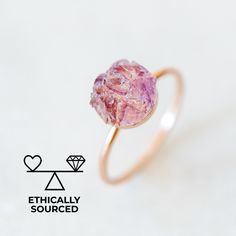 Raw Amethyst Ring, Raw Crystal Ring, Rough Amethyst Jewelry  This stunning raw amethyst gemstone ring features purple shards of ethically sourced raw amethyst crystal. Amethyst supports balance of the emotional, mental, and the physical. Wear this raw gemstone ring to ground yourself in mindfulness and intention. The ethically sourced raw amethyst crystals we use to handcraft this ring are better for the environment, society, and your spirit. This beautiful, handcrafted ring makes a gorgeous alt Gift Rings With Raw Stone, Amethyst Promise Ring With Natural Stones, Rose Gold Amethyst Crystal Ring With Gemstone, Rose Gold Amethyst Crystal Ring, Round Raw Stone Promise Rings, Raw Stone Promise Ring, Traditional Engagement Ring, Raw Amethyst Ring, Ombre Necklace